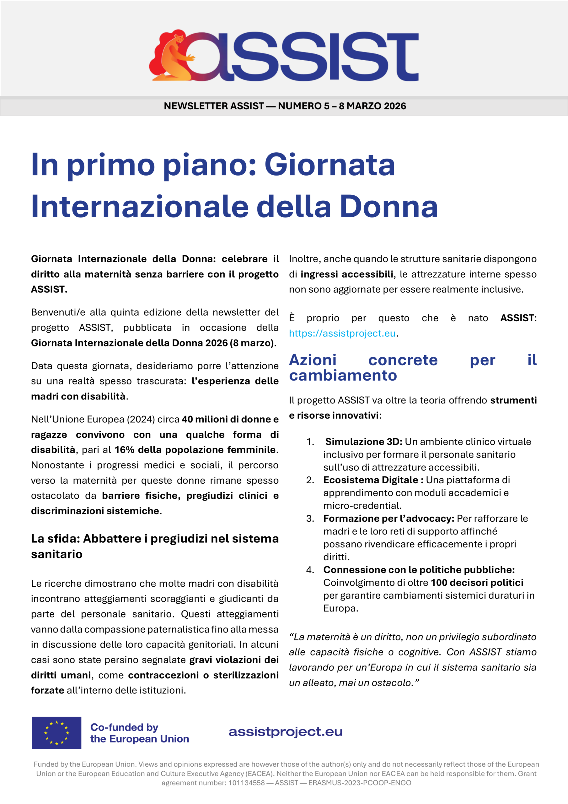 NL 5 ASSIST Newsletter ENG 1st