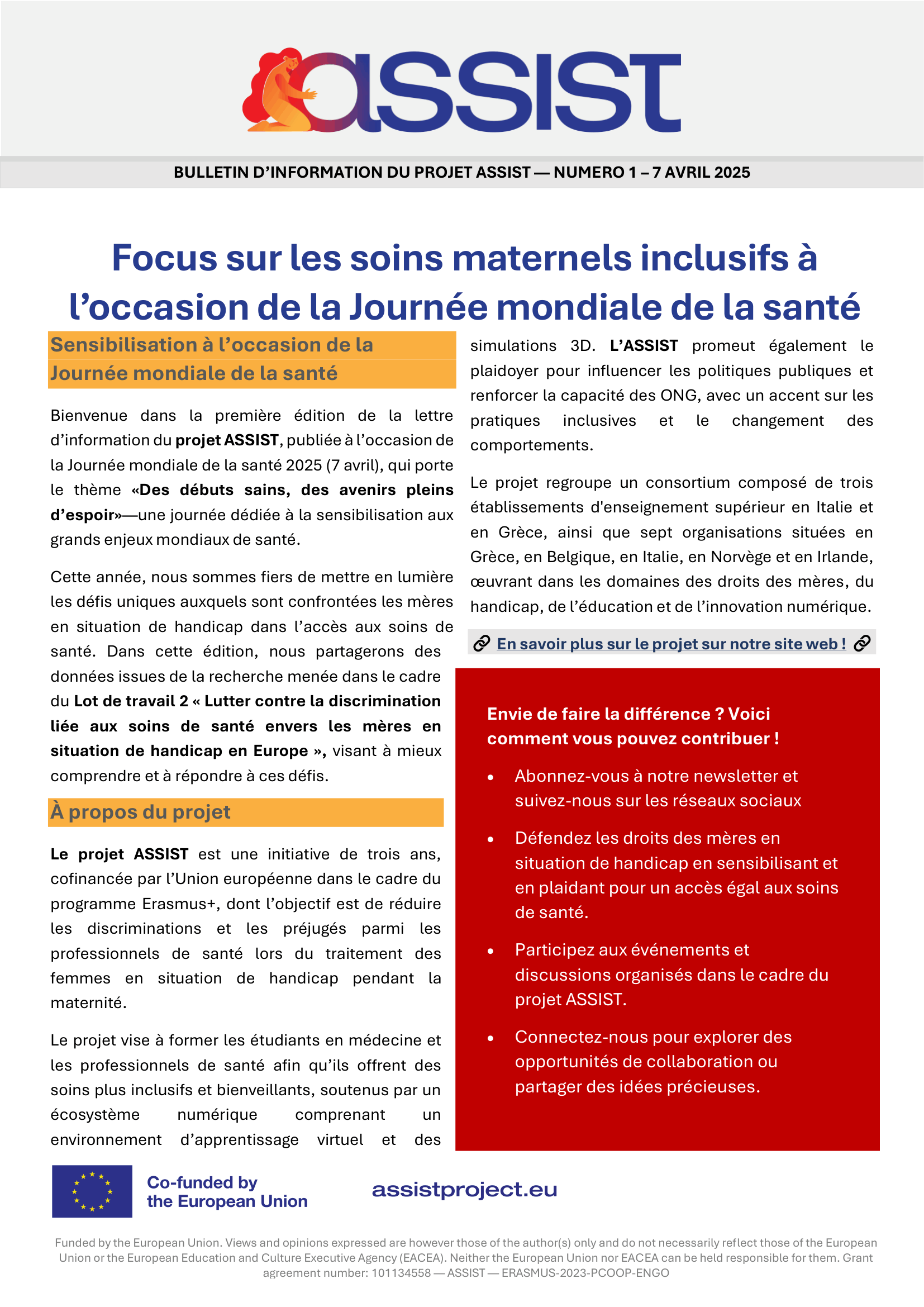 ASSIST Newsletter ENG 1