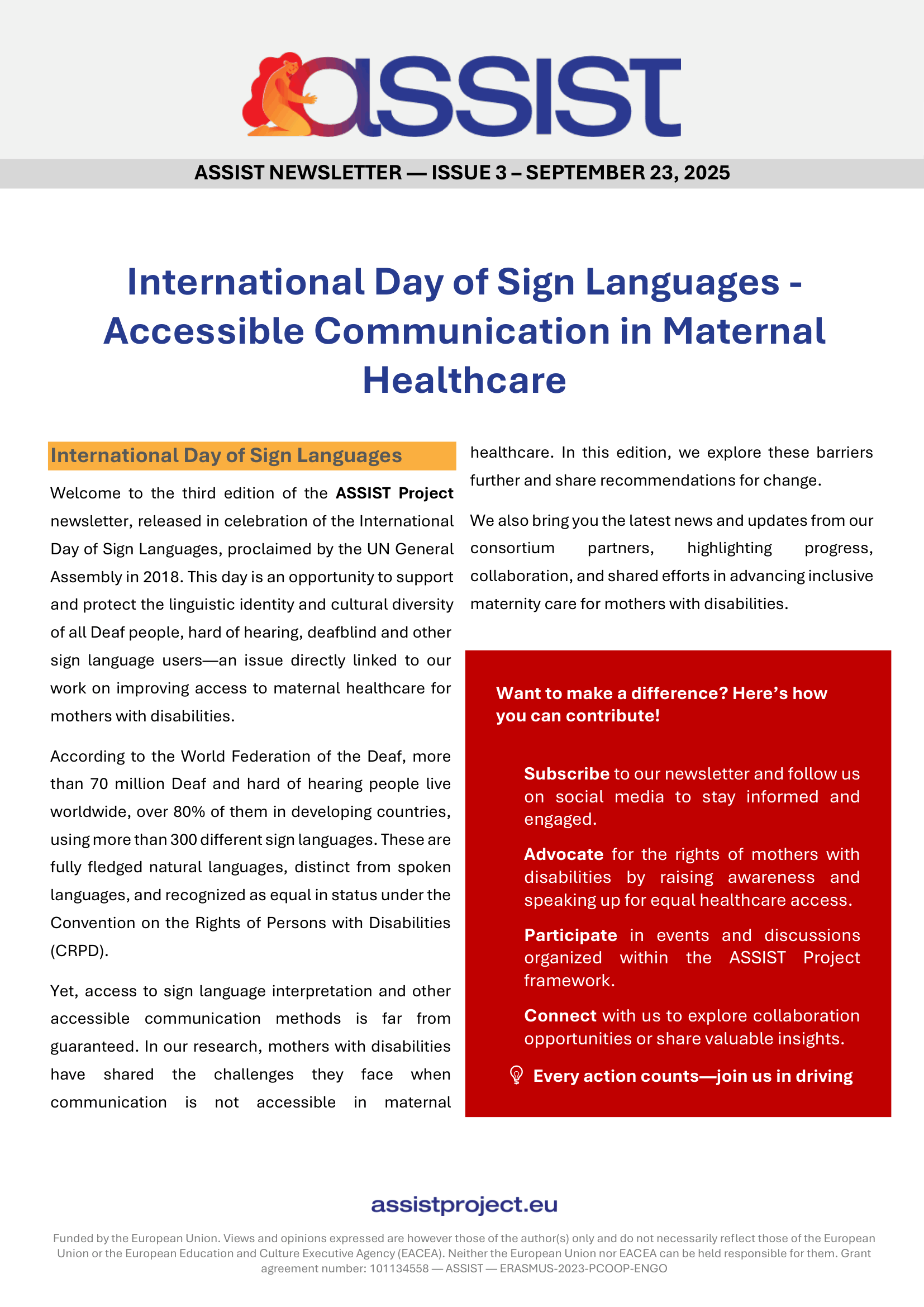 ASSIST Newsletter Third Edition ENG 1